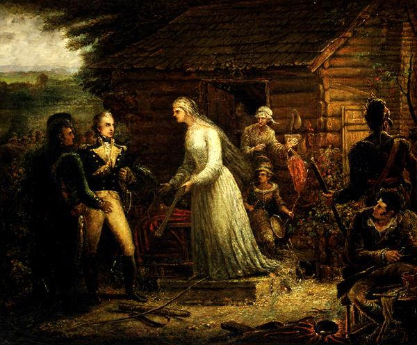 John Blake White Mrs. Motte Directing Generals Marion and Lee to Burn Her Mansion by John Blake White oil painting picture